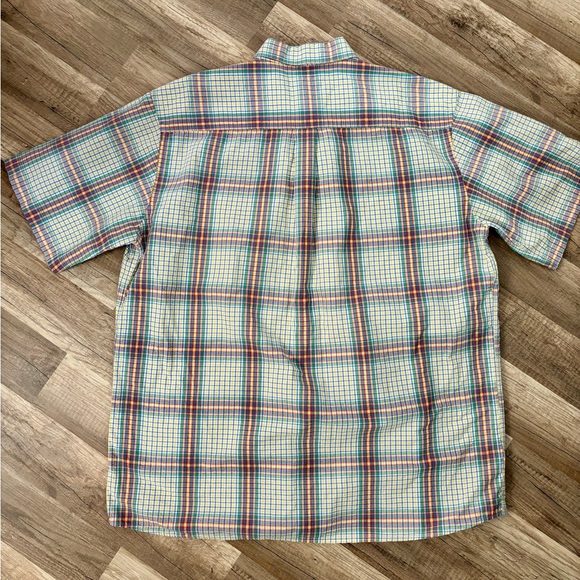 Alan Flusser Pastel Multicolor Plaid Short Sleeve Seersucker Shirt - Picture 2 of 5